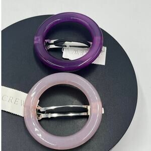 J. Crew Set of two Purple and Lavender Barrettes Handmade In France New with Tag